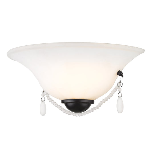 Scarlett Wall Sconce In Matte Black with Opal