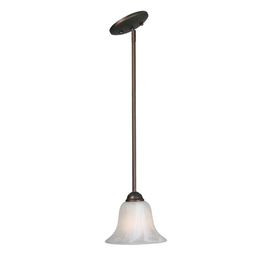 Adams Mini Pendant in Rubbed Bronze with Marbled Glass
