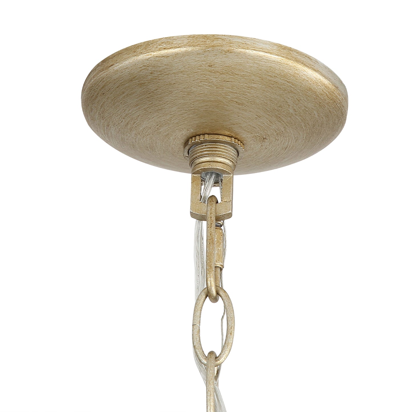 Murphy 5 Light Pendant in White Gold with Hammered Water Glass