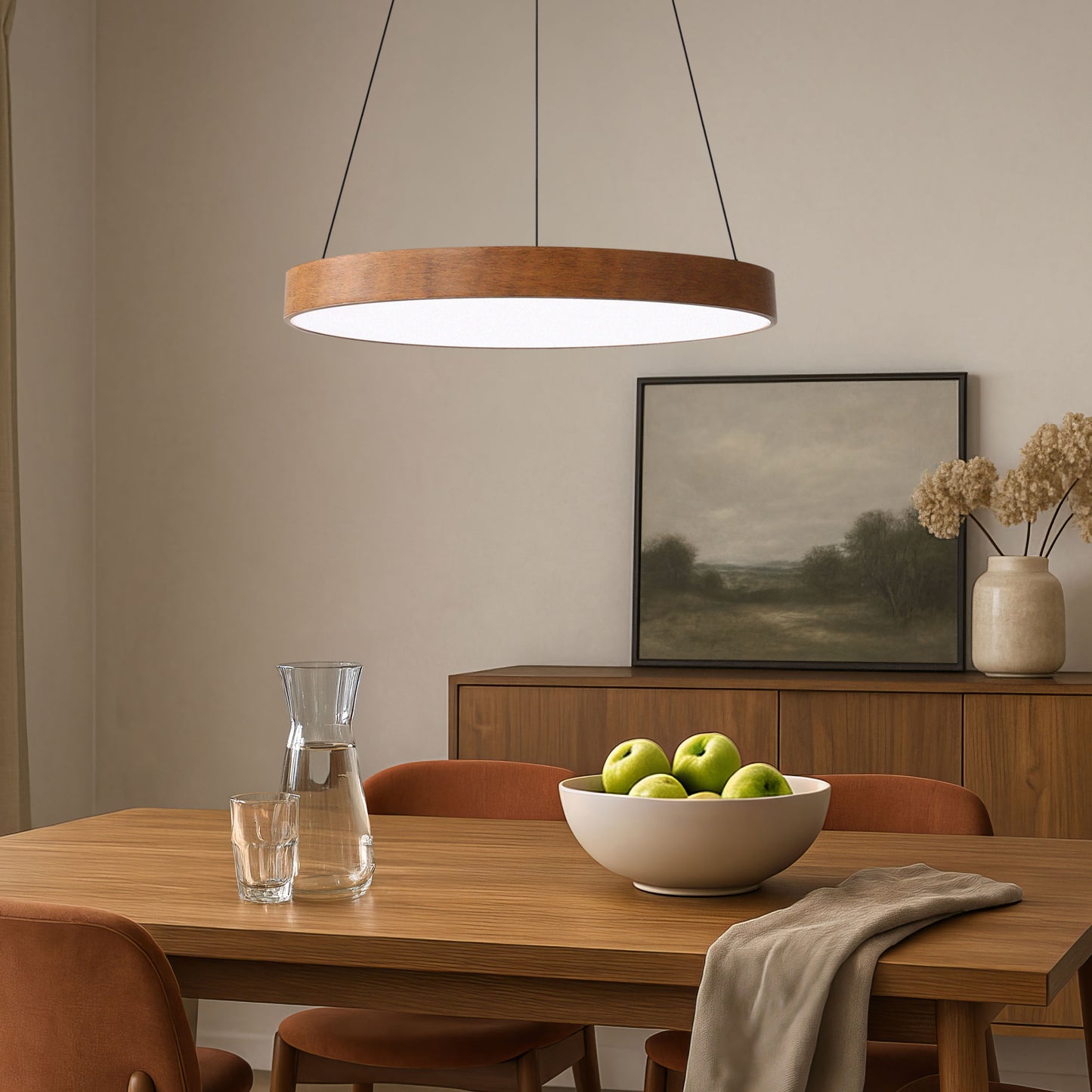 Juniper 24" LED Pendant in Walnut with No Shade