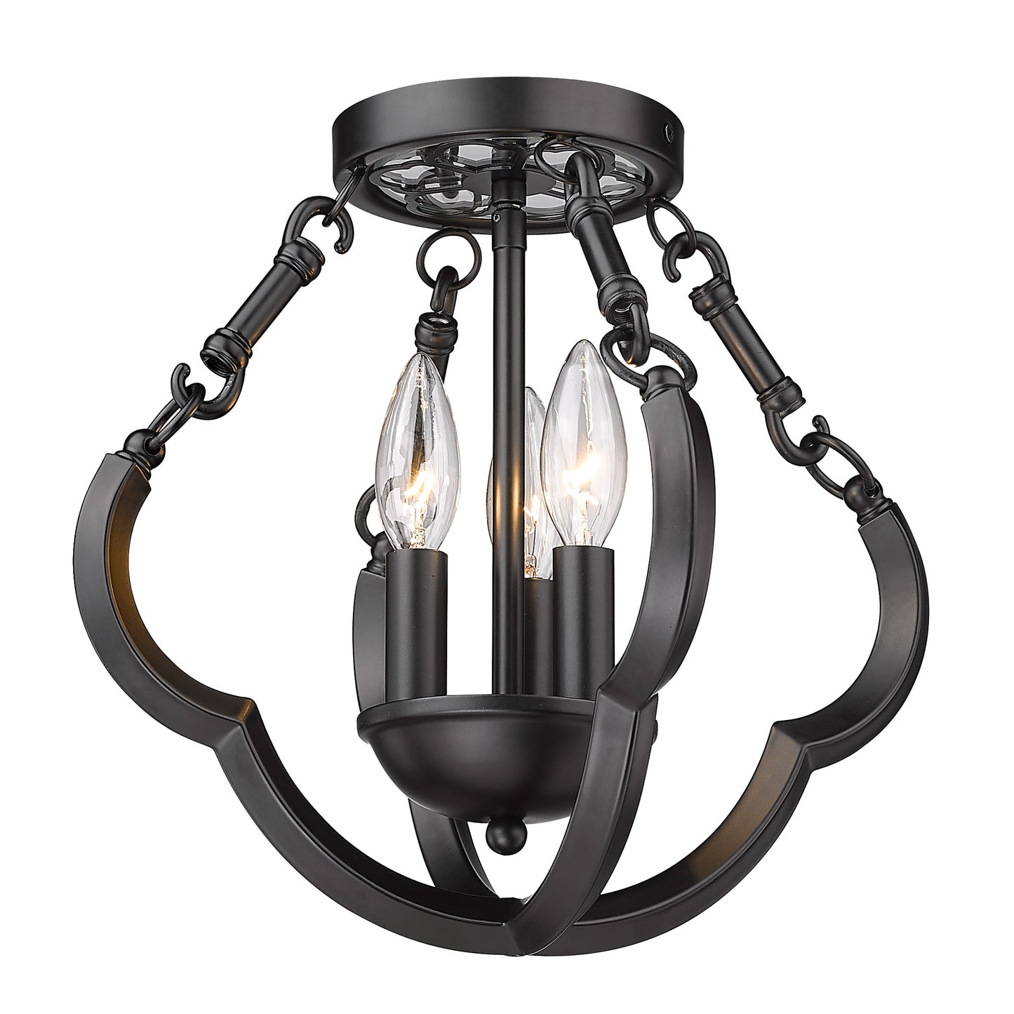 Lily- 12" Semi-Flush in Matte Black