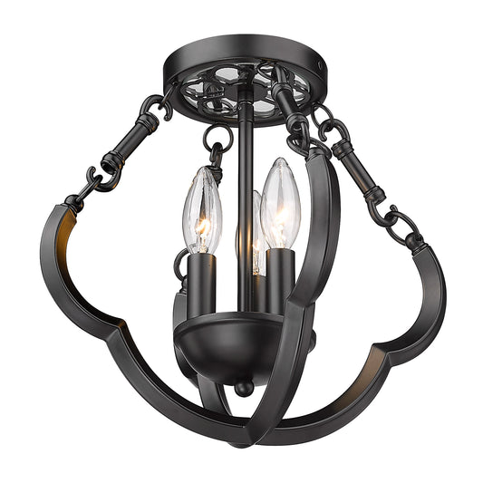 Lily- 12" Semi-Flush in Matte Black