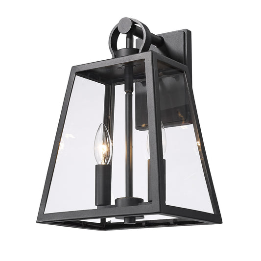 Makenna- Wall Sconce - Outdoor in Natural Black with Clear Glass Shade
