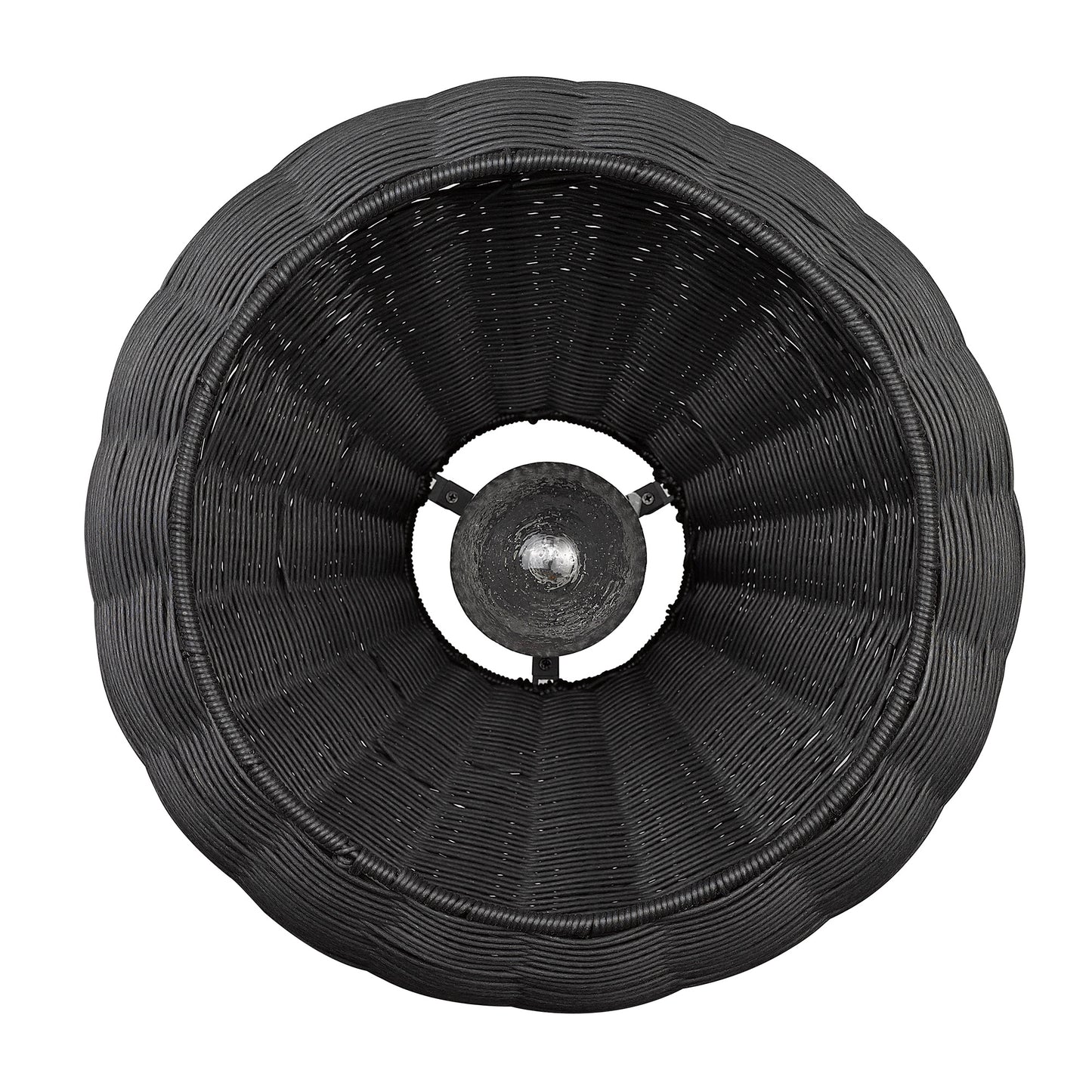 Melany 1 Light Pendant - Outdoor in Natural Black with Matte Black Wicker Shade