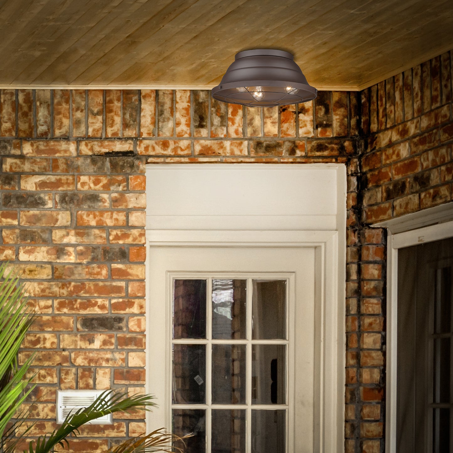 Pascale-Flush Mount - Outdoor in Textured Bronze with Textured Bronze
