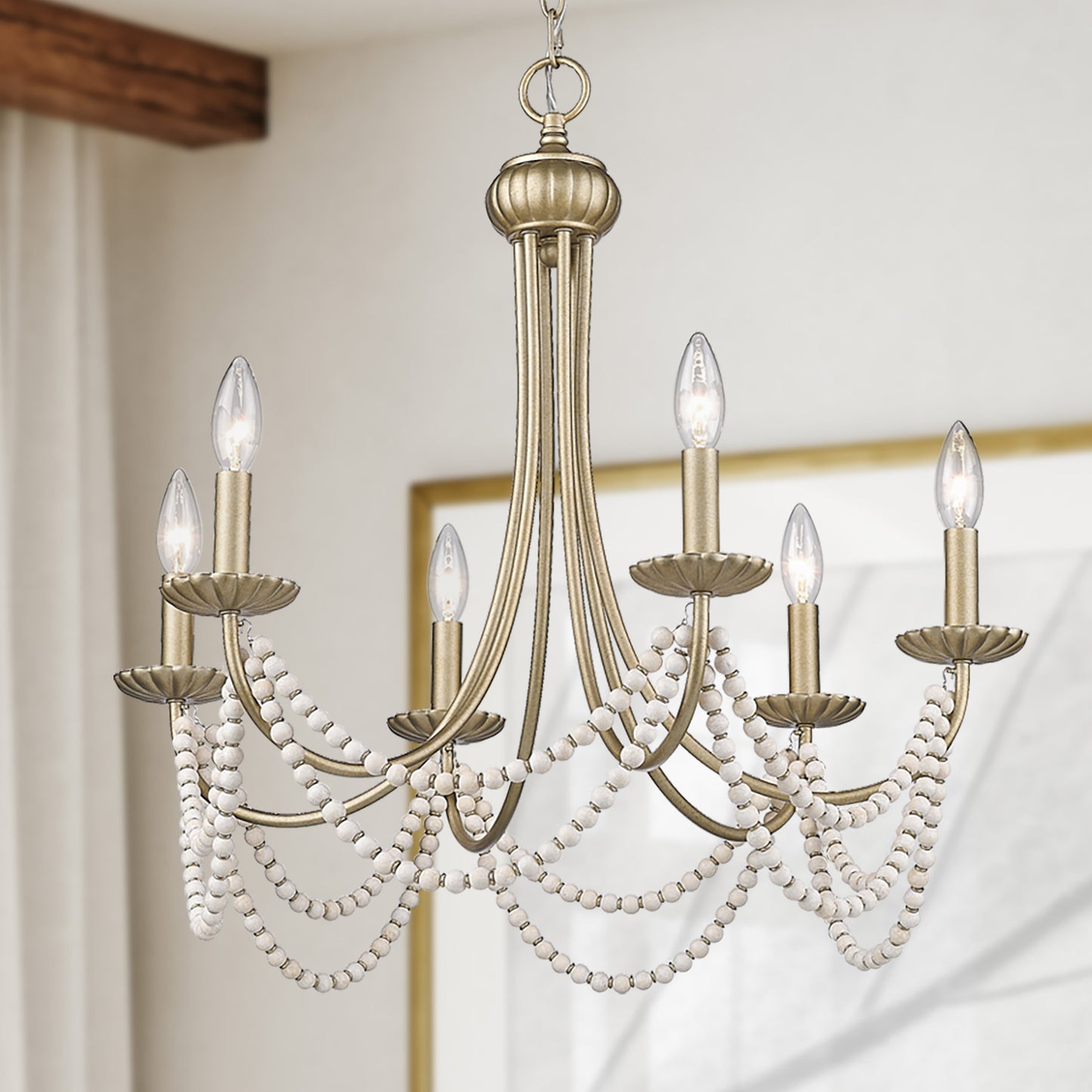 Serafina 6 Light Chandelier in Golden Aura