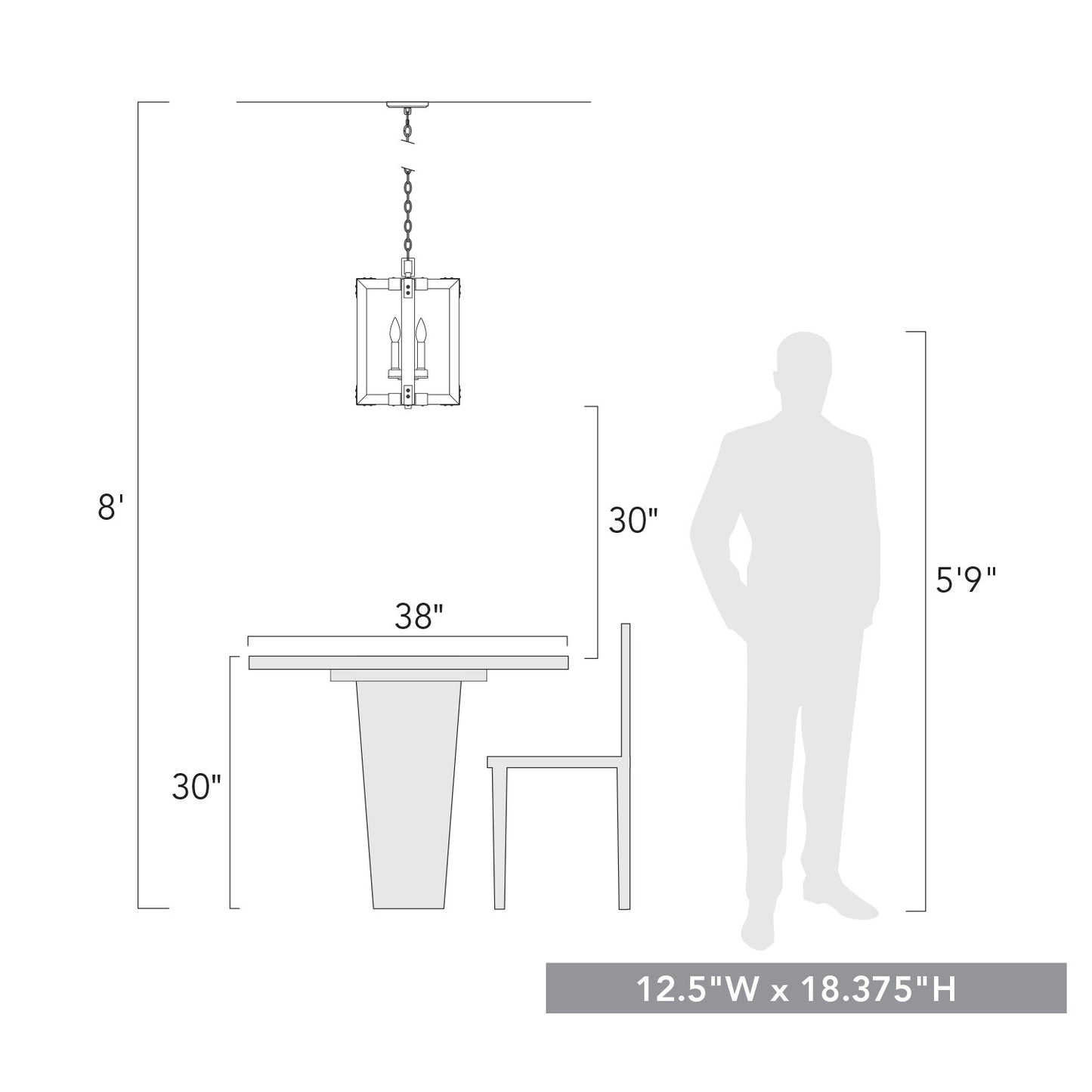 Walden 3- Light Pendant in Matte Black