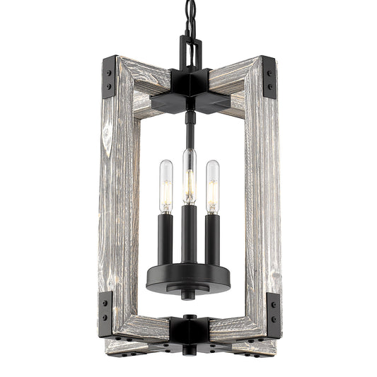 Walden 3- Light Pendant in Matte Black