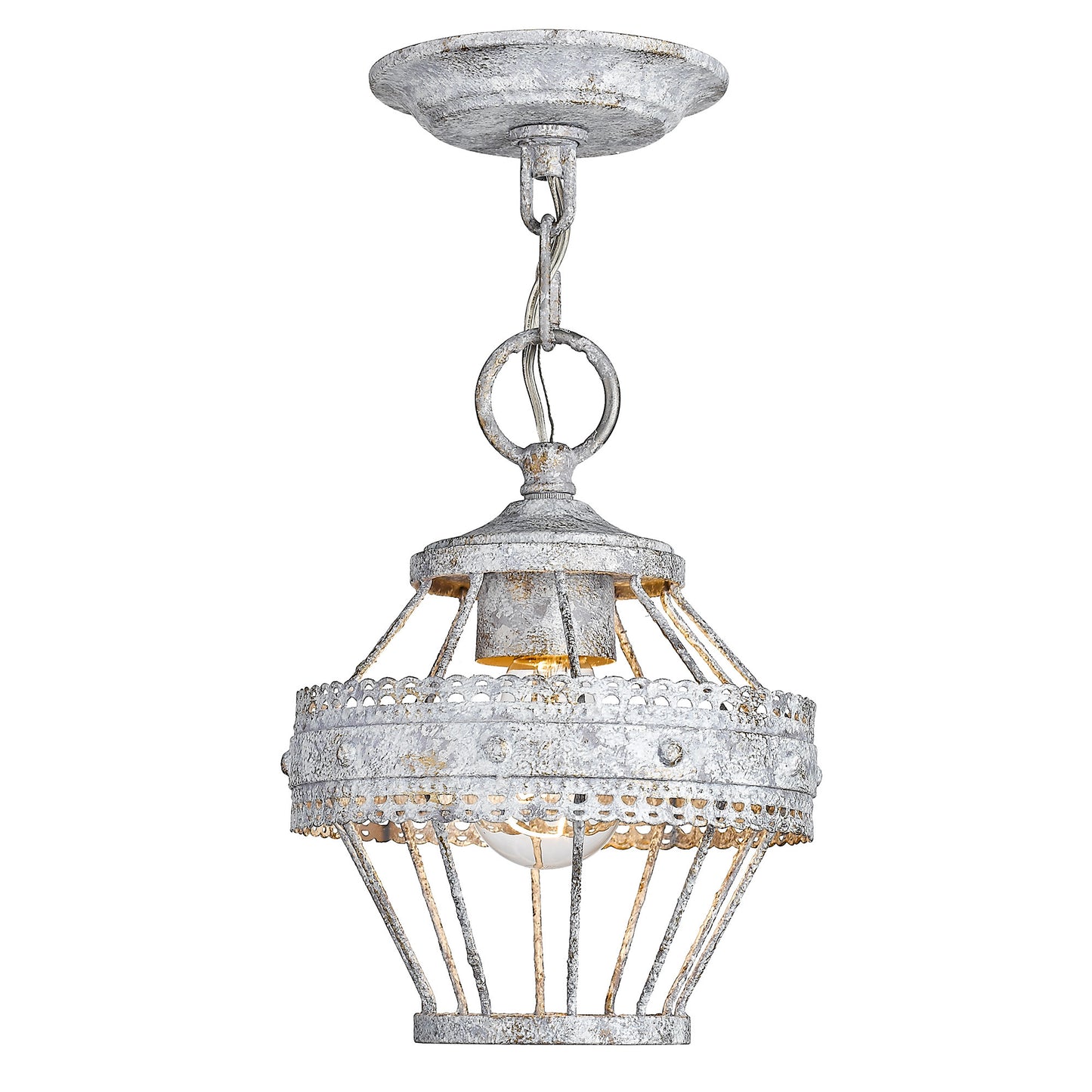 Bueller 1 Light Semi-Flush in Oyster