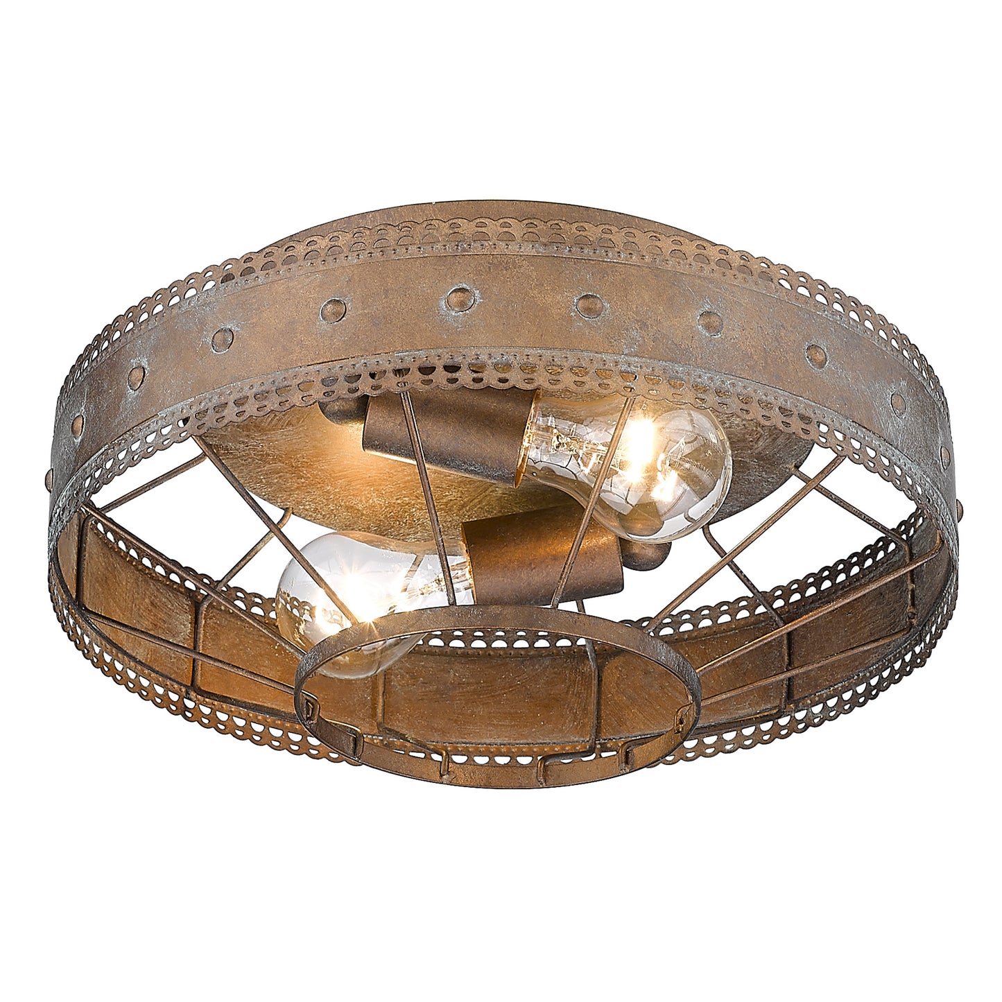 Bueller flush Mount in Copper Patina