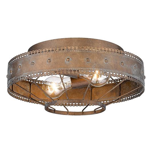 Bueller flush Mount in Copper Patina