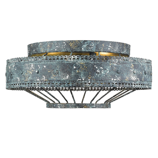 Bueller Flush Mount in Blue Verde Patina