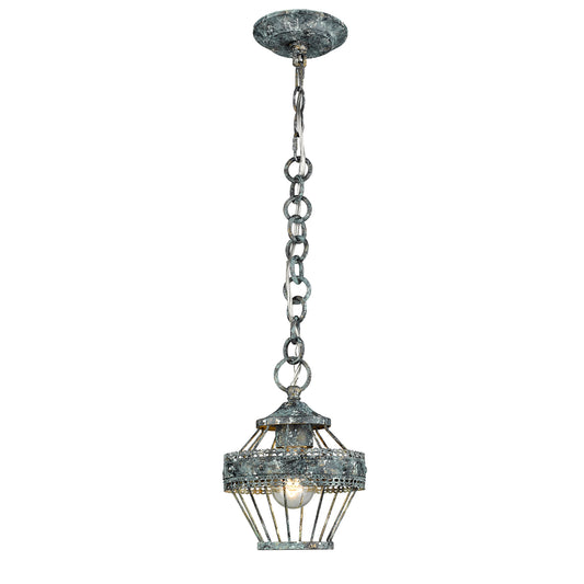 Bueller Mini Pendant in Blue Verde Patina