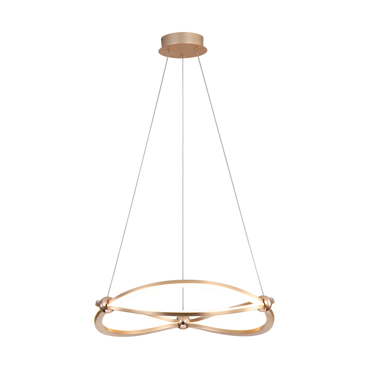 Samantha 19" LED Chandelier in Anodized Gold with No Shade