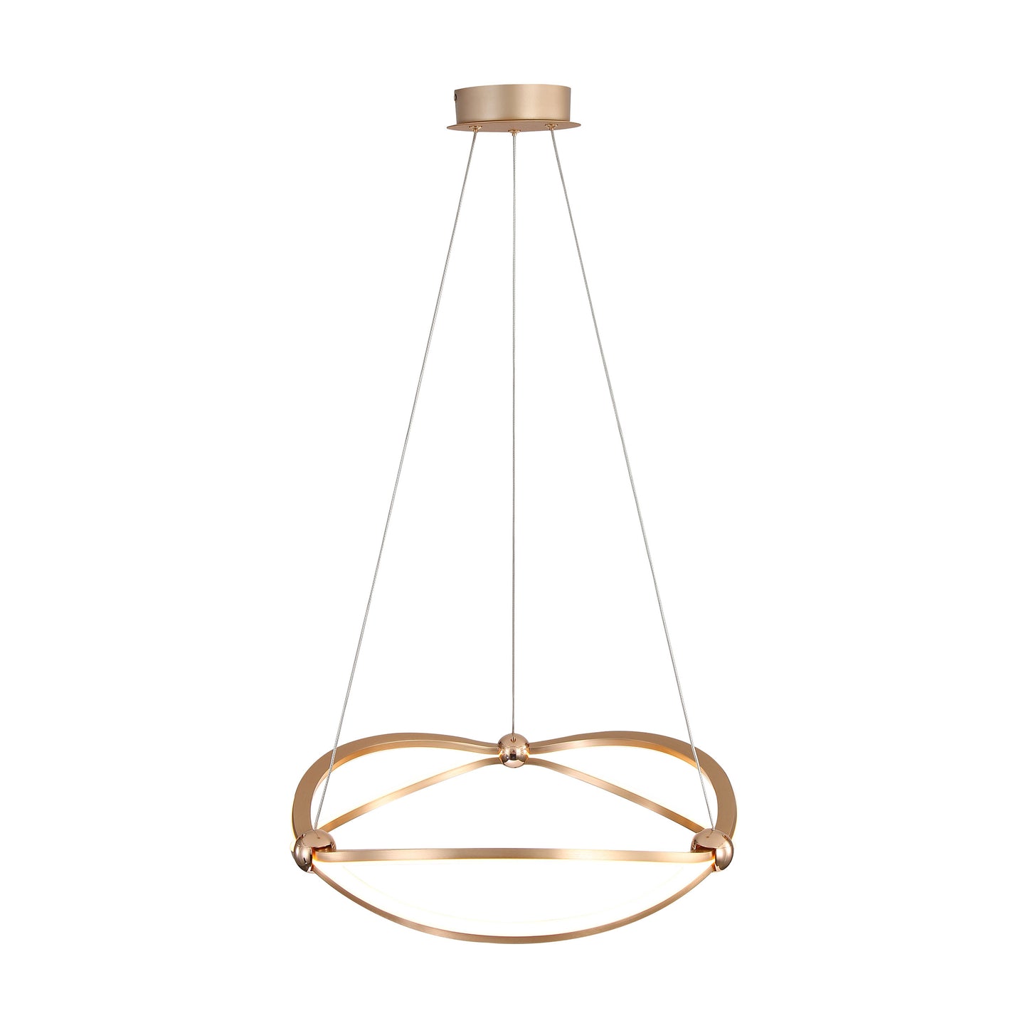 Samantha 19" LED Chandelier in Anodized Gold with No Shade