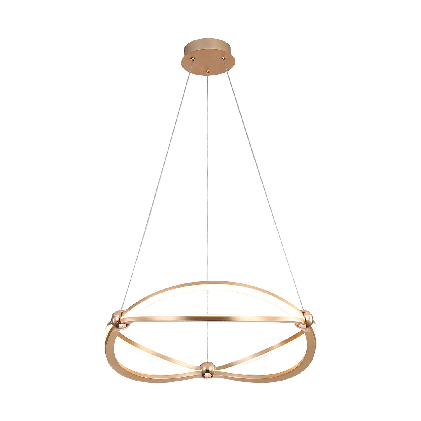 Samantha 19" LED Chandelier in Anodized Gold with No Shade