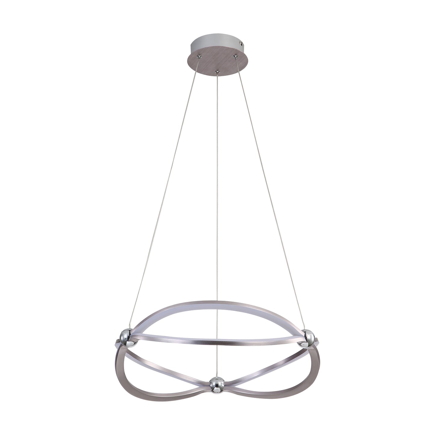 Samantha 19" LED Chandelier in Satin Nickel with No Shade