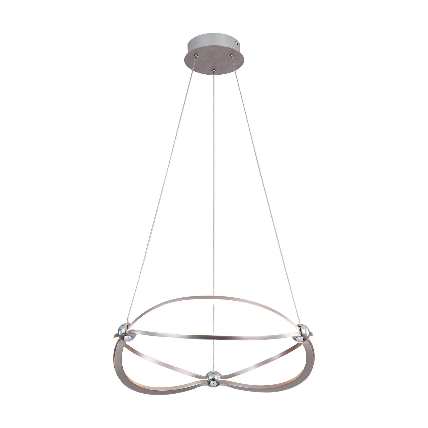 Samantha 19" LED Chandelier in Satin Nickel with No Shade