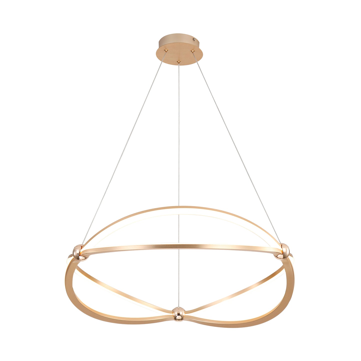 Samantha 24" LED Chandelier in Anodized Gold with No Shade
