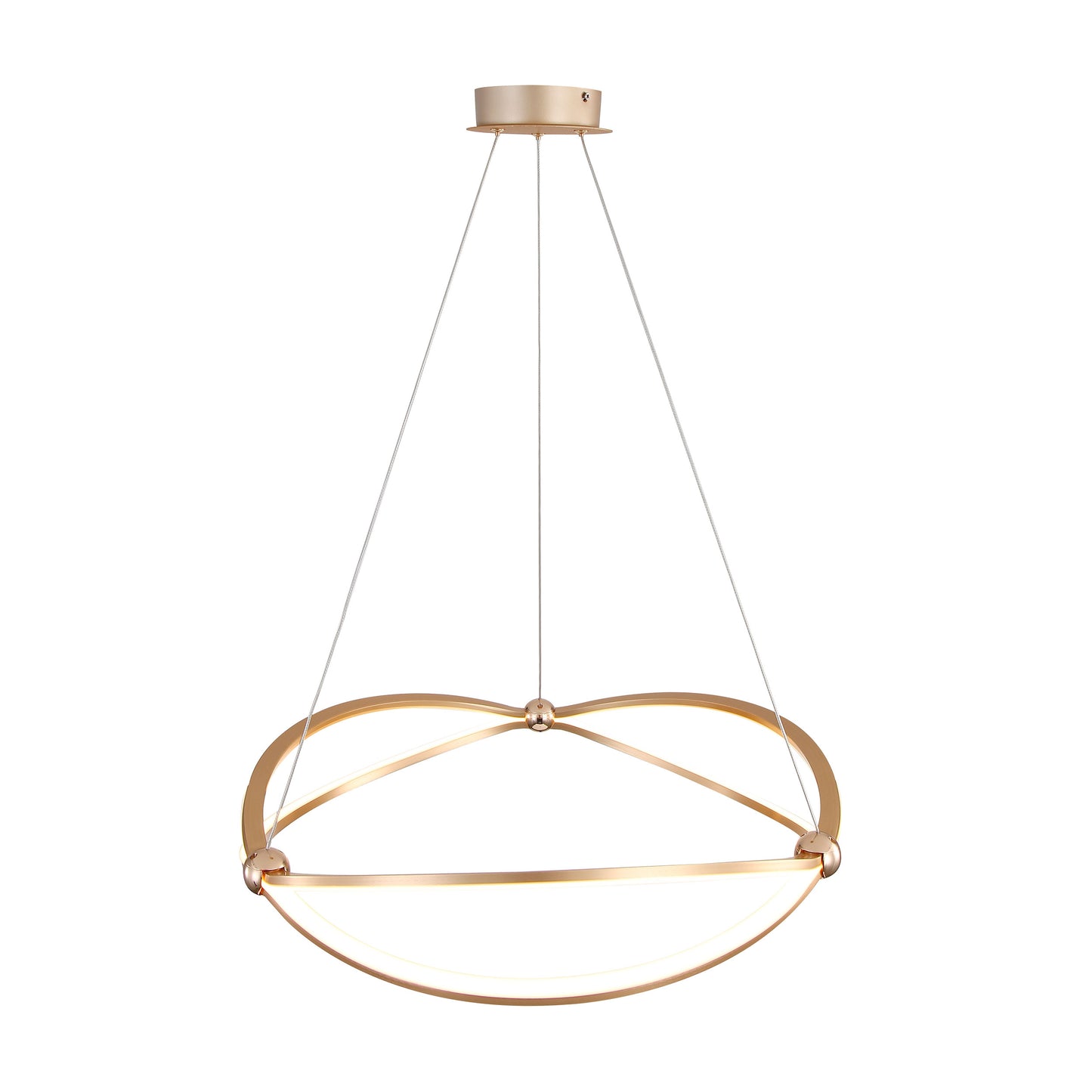 Samantha 24" LED Chandelier in Anodized Gold with No Shade