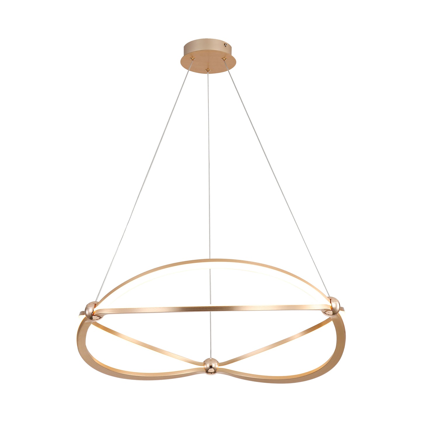 Samantha 24" LED Chandelier in Anodized Gold with No Shade