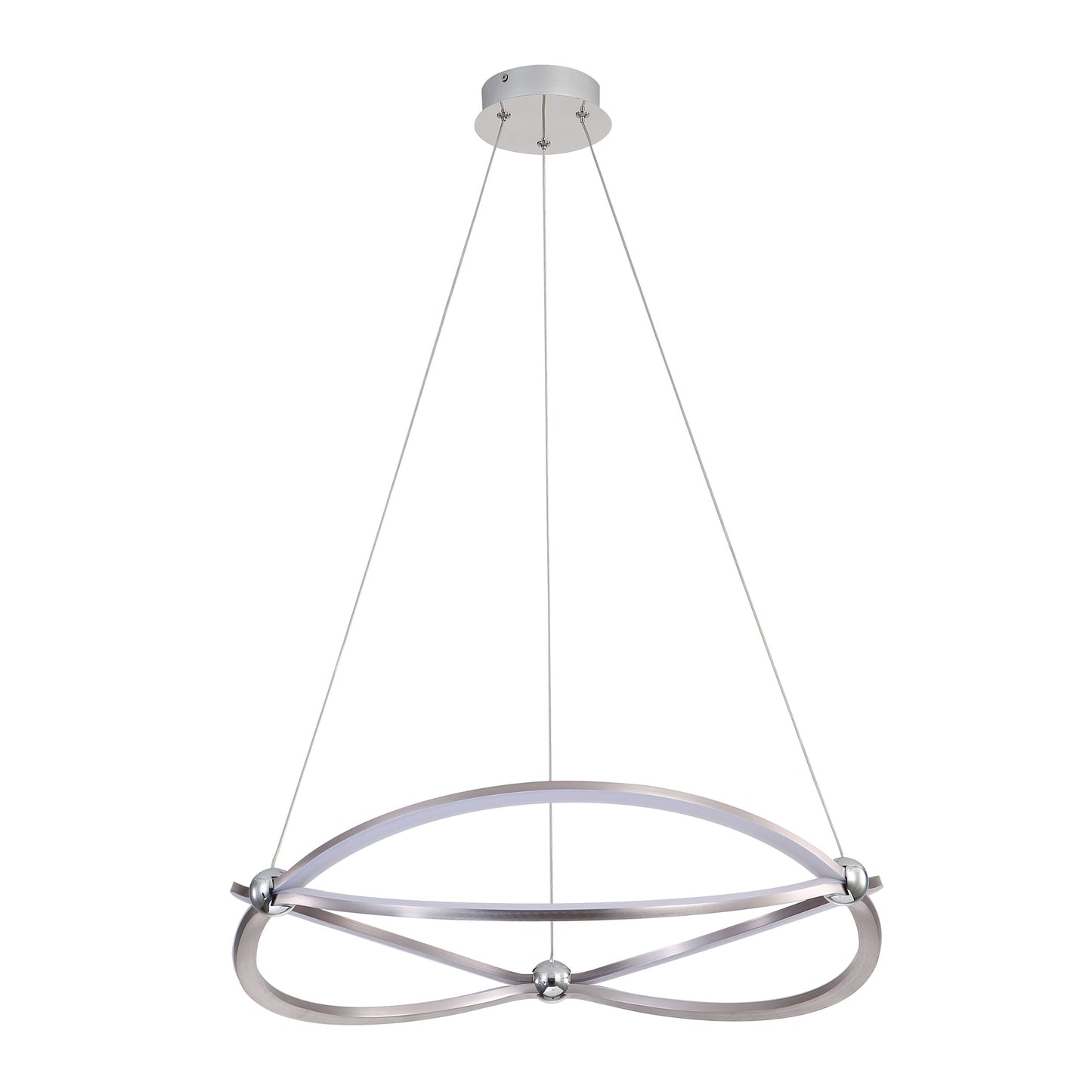 Samantha 24" LED Chandelier in Satin Nickel with No Shade