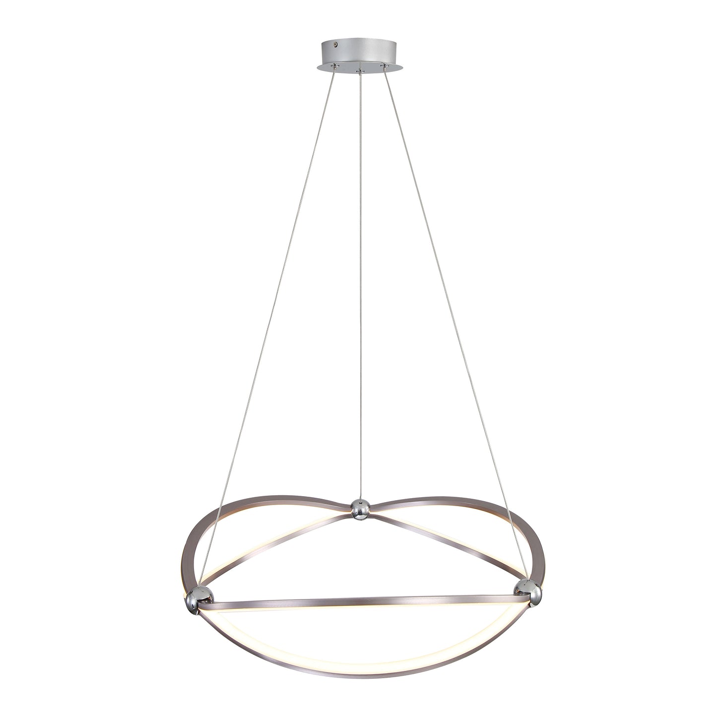 Samantha 24" LED Chandelier in Satin Nickel with No Shade