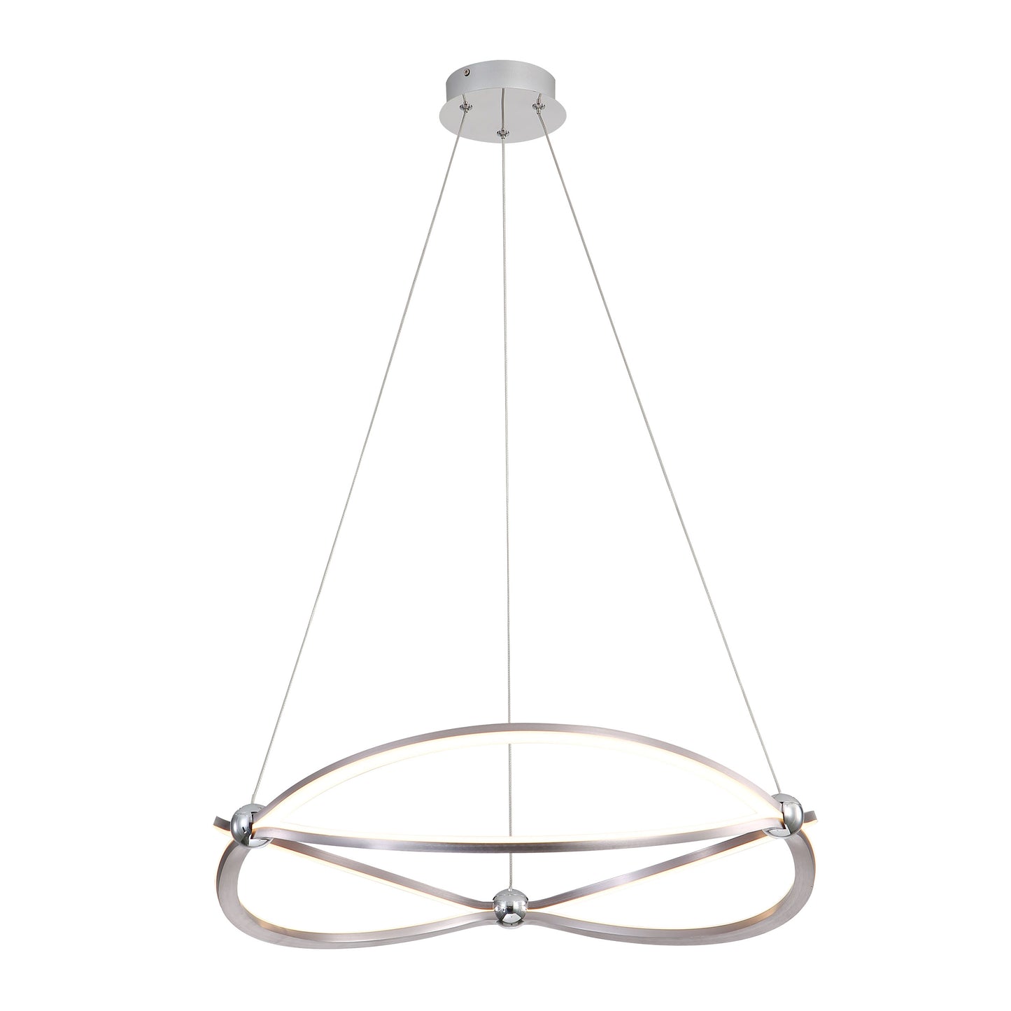 Samantha 24" LED Chandelier in Satin Nickel with No Shade