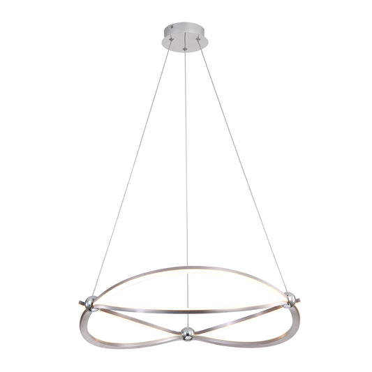 Samantha 24" LED Chandelier in Satin Nickel with No Shade