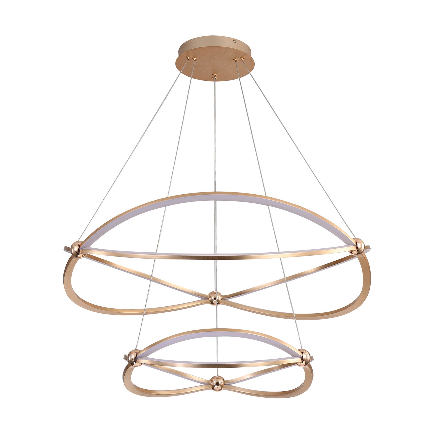 Samantha 2 Tier - 32" LED Chandelier in Anodized Gold with No Shade