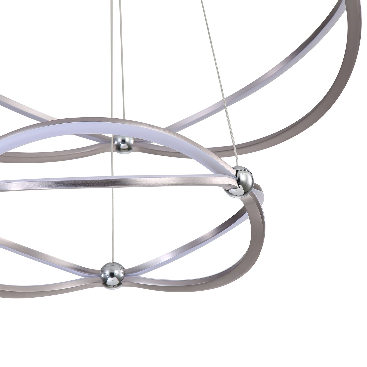 Samantha 2 Tier - 32" LED Chandelier in Satin Nickel with No Shade