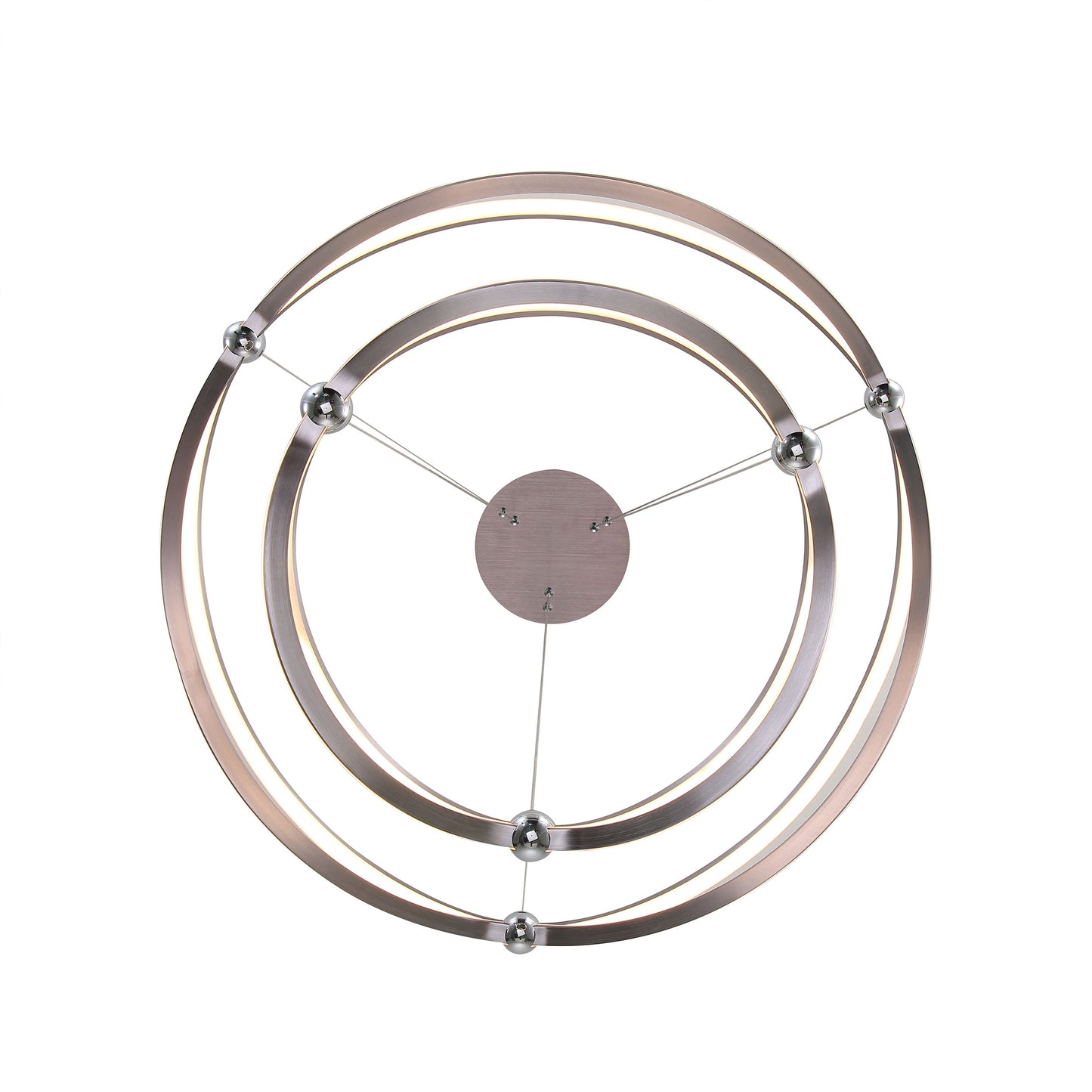 Samantha 2 Tier - 32" LED Chandelier in Satin Nickel with No Shade