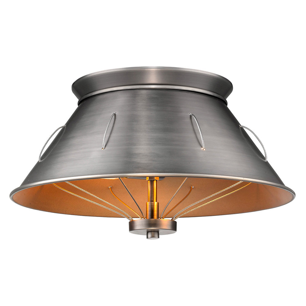 Granger Flush Mount in Aged Steel
