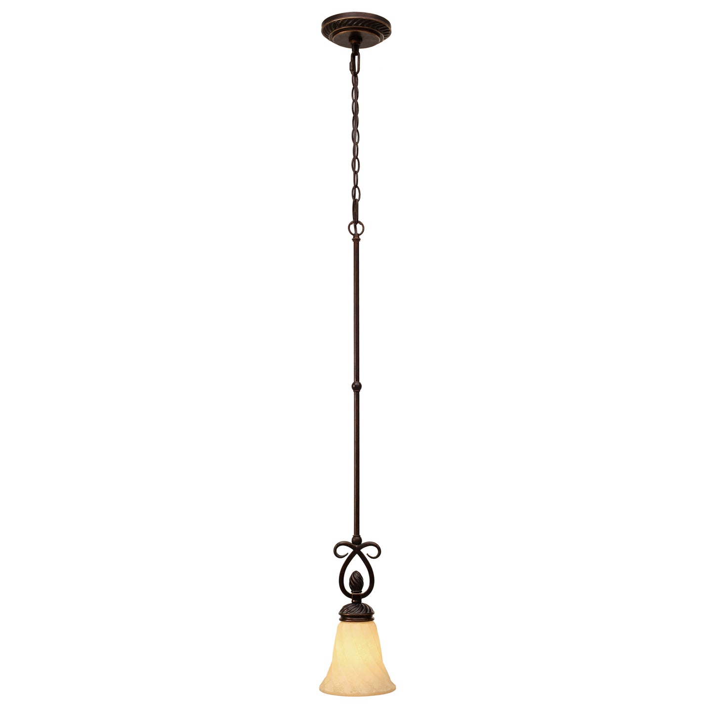 Diana Mini Pendant in Cordoban Bronze with Remolino Glass