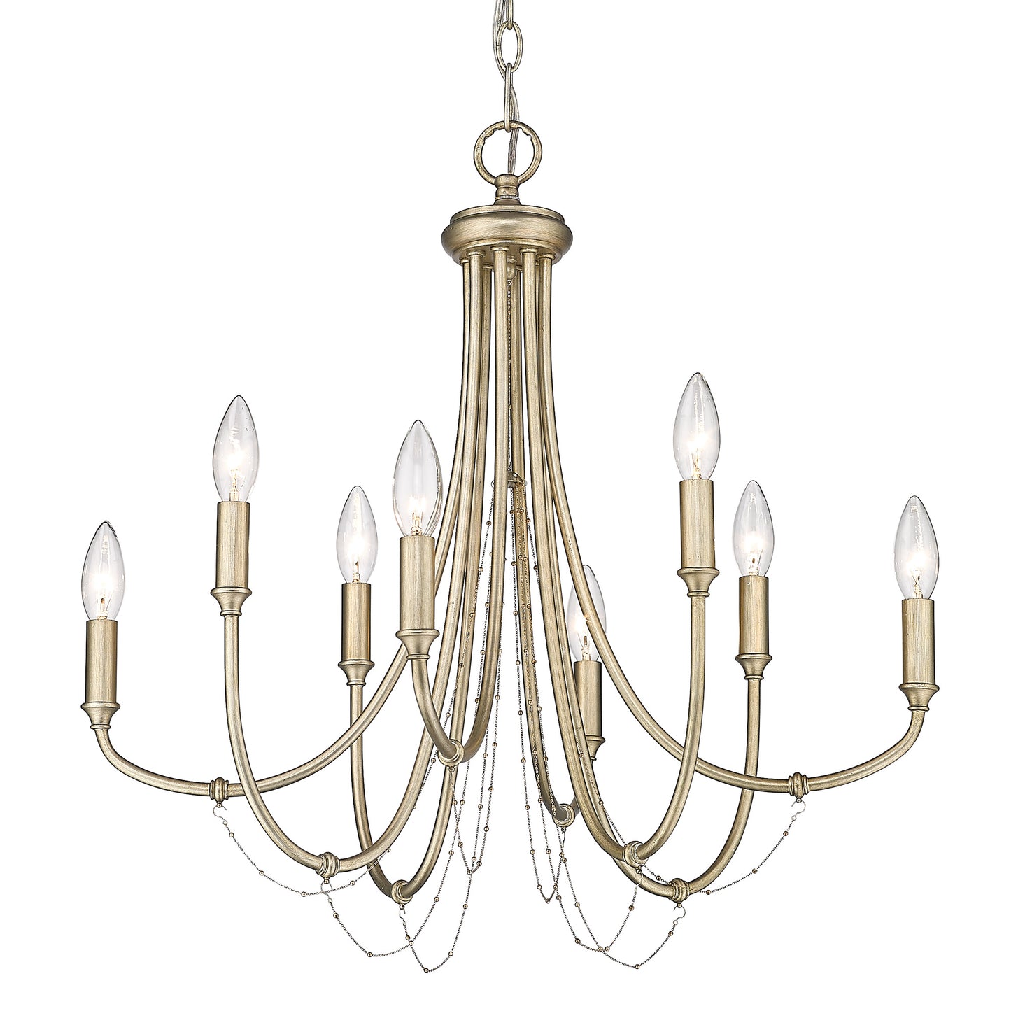 Feya 8 Light Chandelier in White Gold