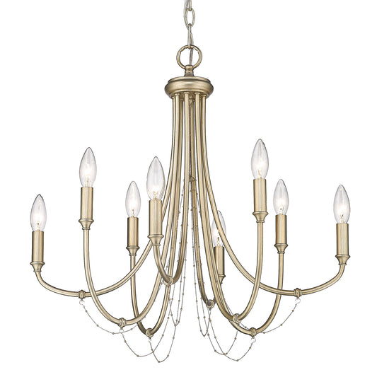 Feya 8 Light Chandelier in White Gold