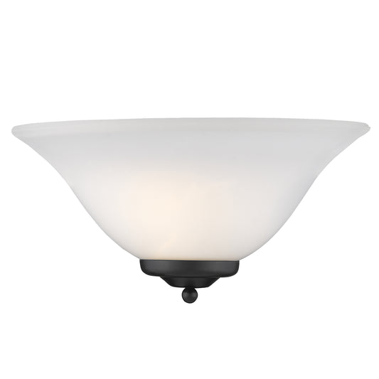Adams 1 Light Wall Sconce in Matte Black with Opal Glass