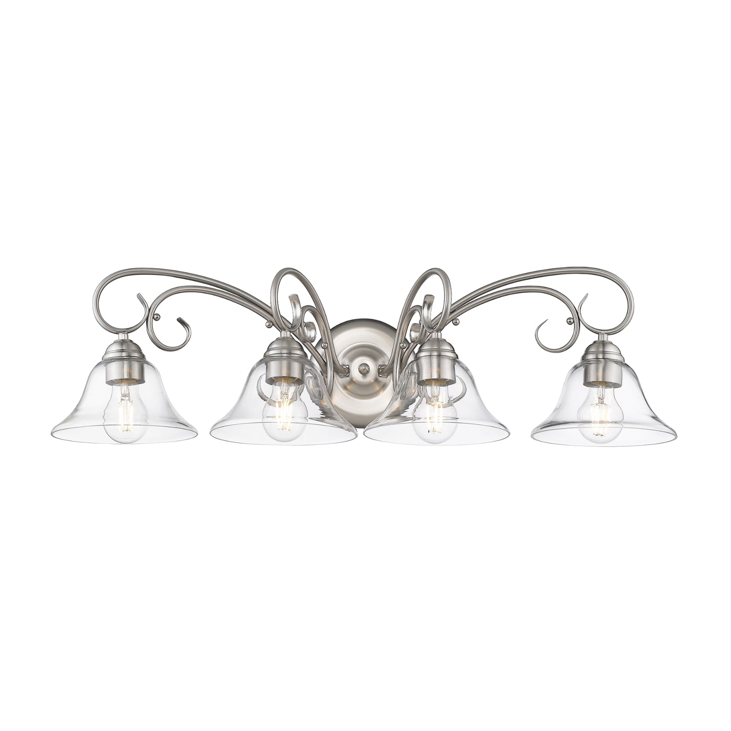 Hercules 4 Light Bath Vanity in Pewter with Clear Glass