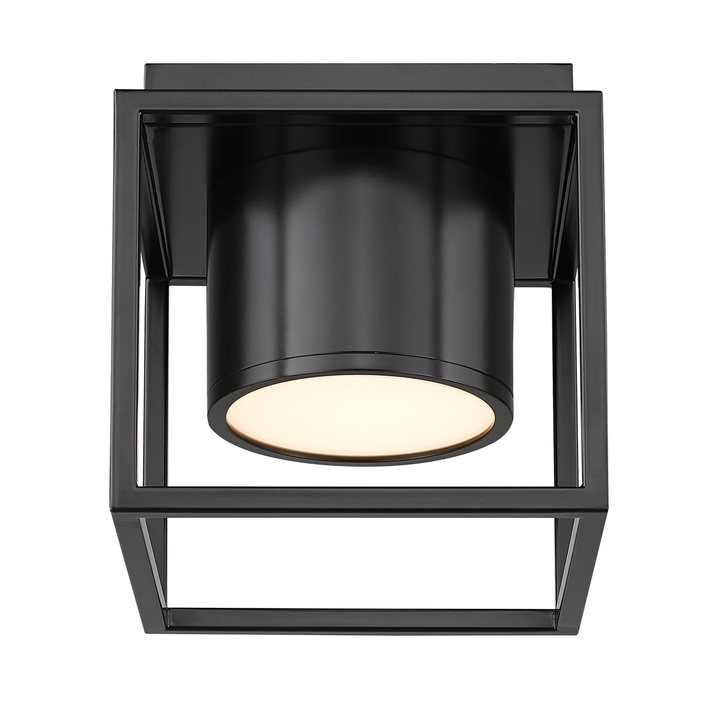 Edmond Flush Mount - 7" in Matte Black with Matte Black Shade