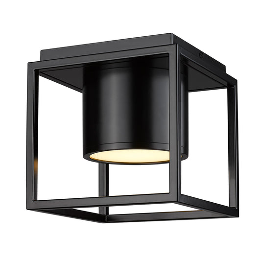 Edmond Flush Mount - 7" in Matte Black with Matte Black Shade
