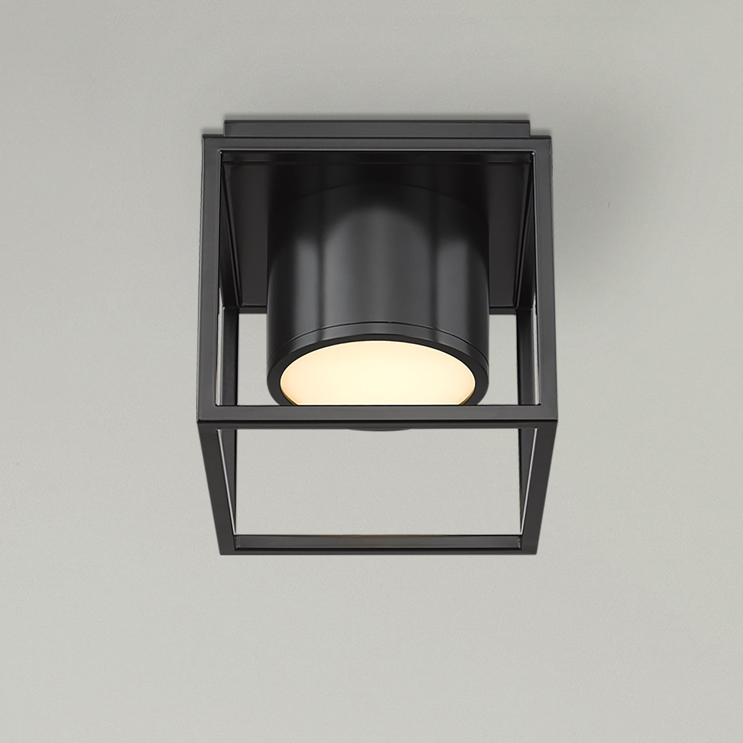 Edmond Flush Mount - 7" in Matte Black with Matte Black Shade
