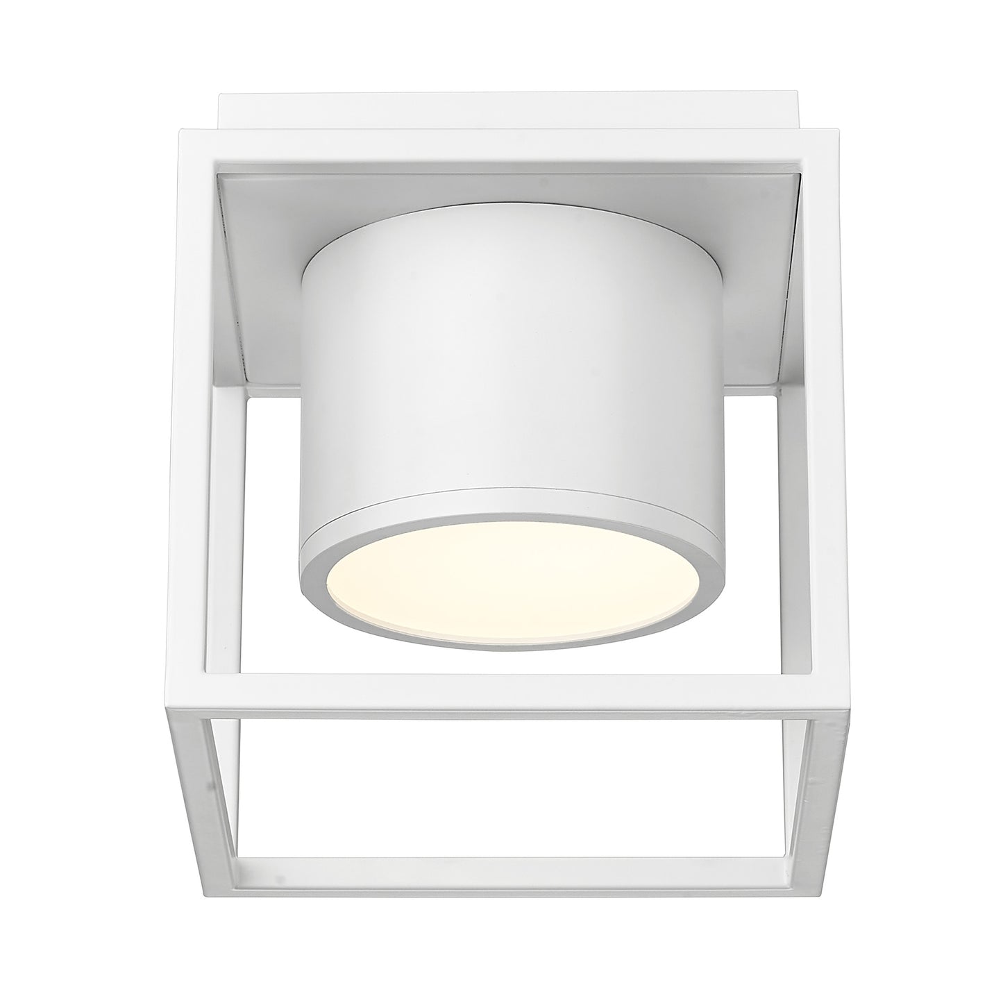 Edmond WHT Flush Mount - 7" in Matte White with Matte White Shade