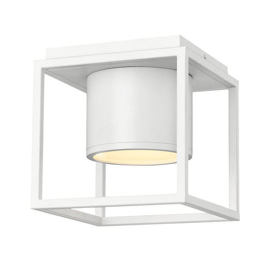 Edmond WHT Flush Mount - 7" in Matte White with Matte White Shade