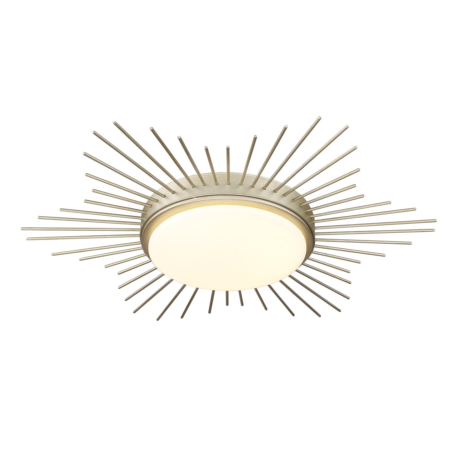 Apollo WG Flush Mount - 18" in White Gold with Opal Glass Shade
