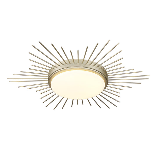 Apollo WG Flush Mount - 18" in White Gold with Opal Glass Shade