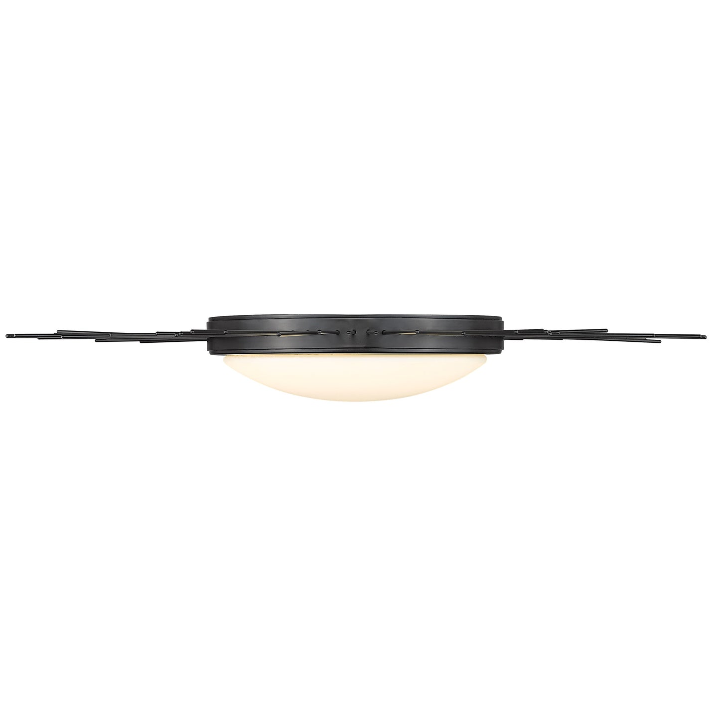 Apollo 24" Flush Mount in Matte Black with Opal Glass