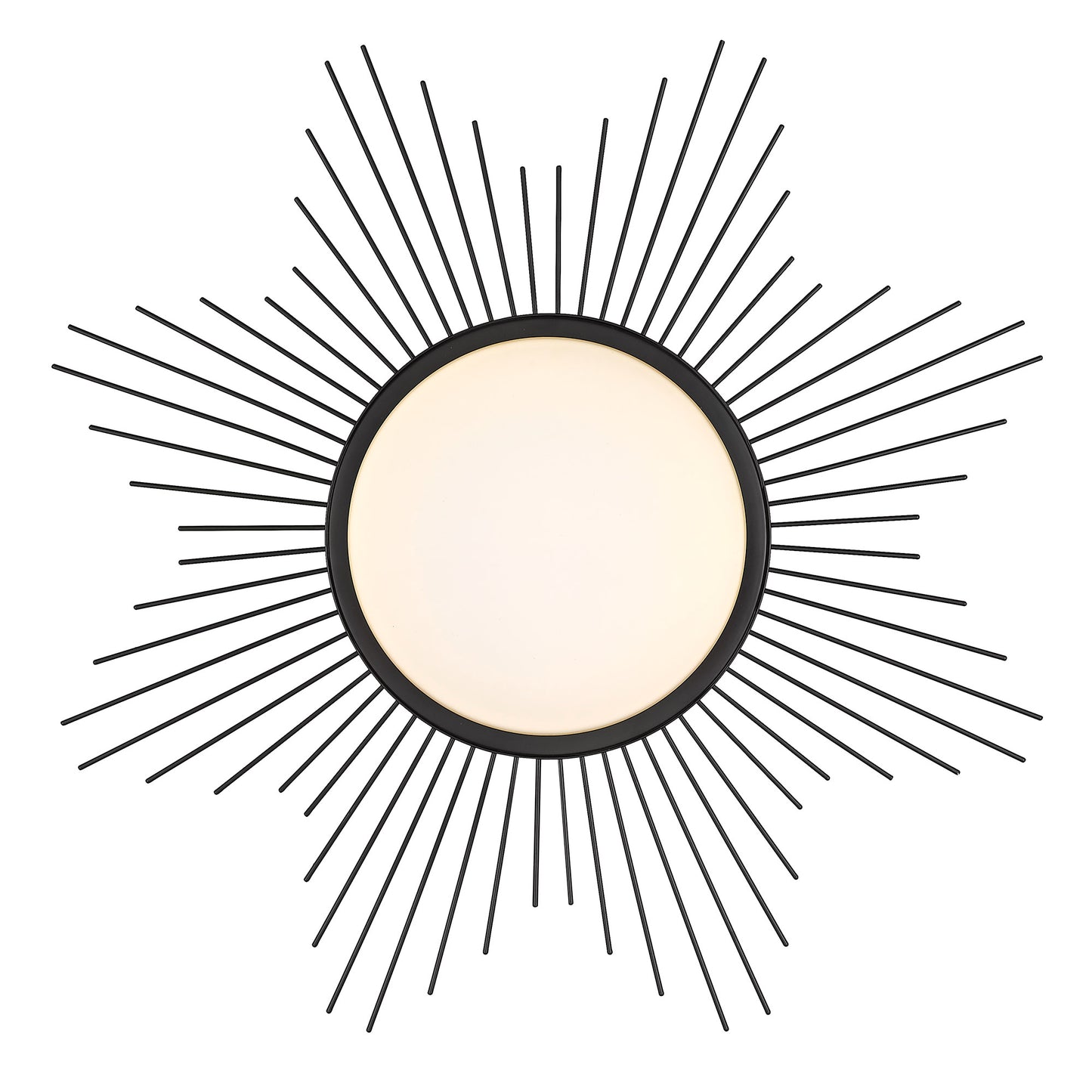 Apollo 24" Flush Mount in Matte Black with Opal Glass