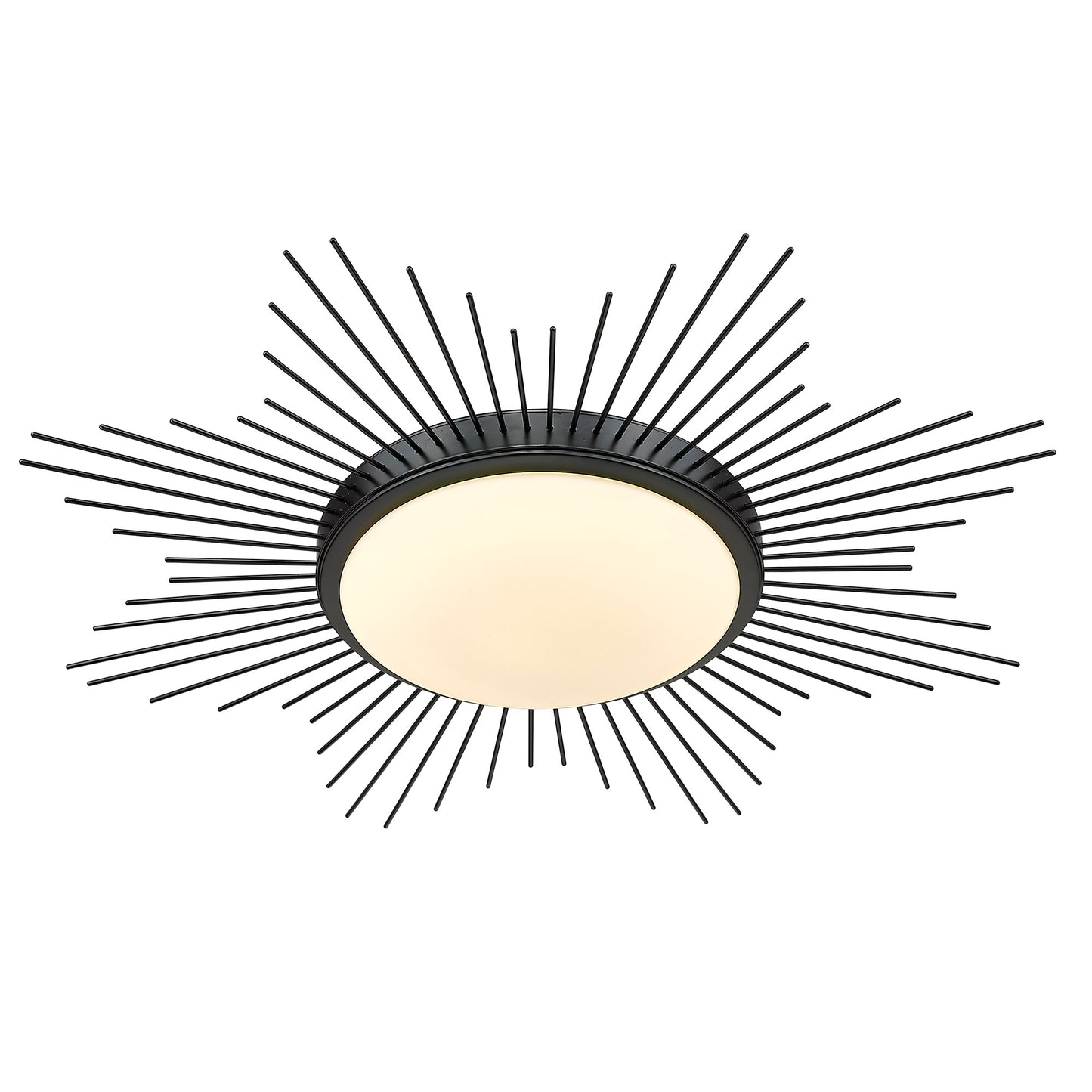 Apollo 24" Flush Mount in Matte Black with Opal Glass