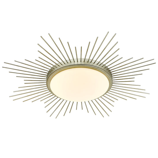 Apollo WG 24" Flush Mount in White Gold with Opal Glass