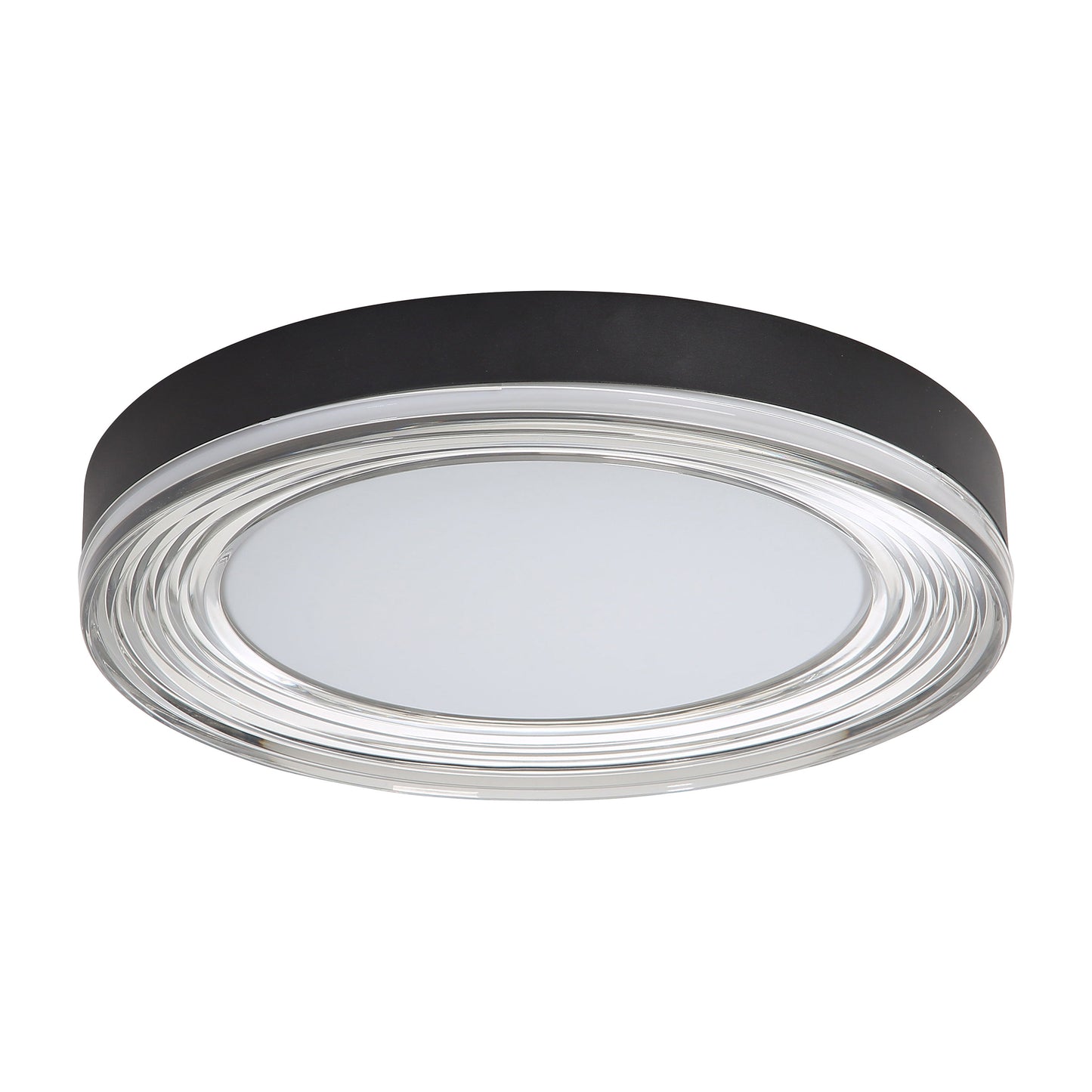 Ondulada LED Flush Mount - 16" in Sand Black with Smoky Glass